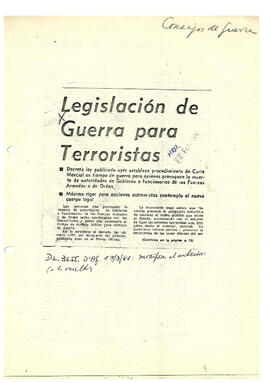 Legislación de guerra para terroristas (1)