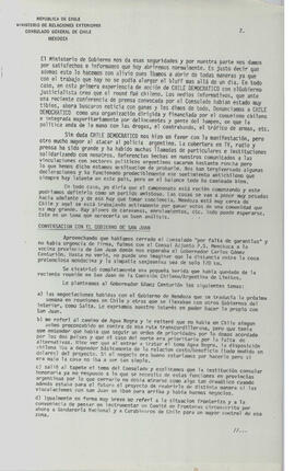 CONGECHILE Mendoza, Informe de Actividades Nº 12/88 (2)