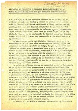 Violación de principios y tratados internaciones por la junta militar en relación con los derecho...