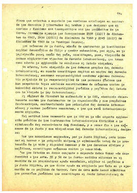 Violación de principios y tratados internaciones por la junta militar en relación con los derecho...