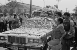 Pergoleras en el funeral de Tucapel Jiménez