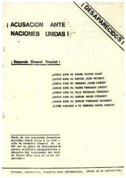 Acusaciones ante las Naciones Unidas I