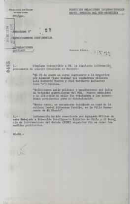 Aerograma Estrictamente Confidencial Nº 22