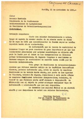 Correspondencia escrita por Cristina Cantero dirigida a Leoncio Herdocia