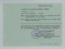 [Memorandum secreto N° 144 - Ministerio de Relaciones Exteriores - Dirección de Asuntos Culturale...