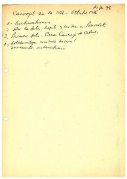 Nota manuscrita "Carvajal en la UN - octubre de 1976"