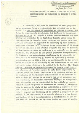 Desaparecimiento de presos políticos en Chile, descubrimiento de cadáveres en Lonquén y otros lug...