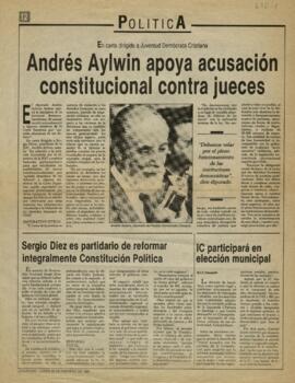 Andrés Aylwin apoya acusación constitucional contra jueces