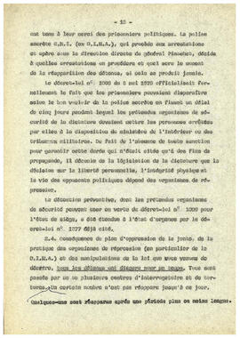 Le regime de terreur au Chile et la disparation des déteneus politiques. (15)