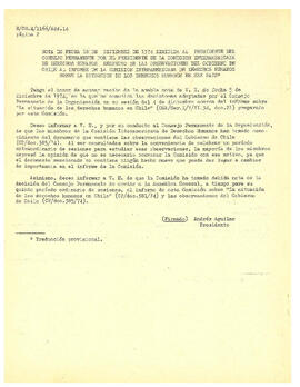 Información suplementaria presentada por la Organización de Estados Americanos en carta de fecha ...