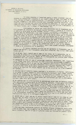 CONGECHILE Mendoza Informe de Actividades N° 14/87 reservado - Ministerio de relaciones Exteriore...