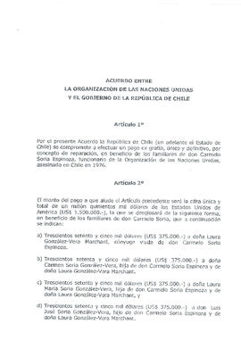 Acuerdo entre la Organización de las Naciones Unidas y el Gobierno de la República de Chile (1)