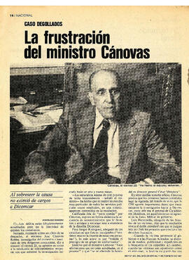 Caso Degollados: La frustración del ministro Cánovas (1)