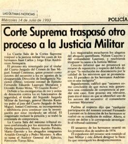 Corte Suprema traspasó otro proceso a la Justicia Militar