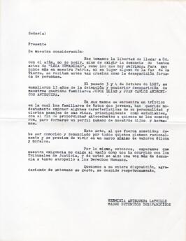 Señor(a). Presente. De nuestra consideración