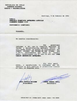 Señora. Herminia Francisca Antequera Latrille